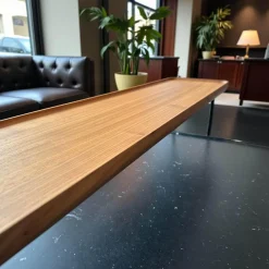 2er-Set Beistelltisch Torei Platte Amerikanischer Nussbaum Und Marmor Marquina Schwarz Gestell Metall Schwarz