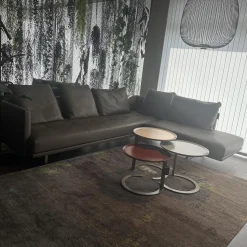 3er-Set Beistelltisch Trio Platte Lack High Hell Beige Medium Ocean Grau Low Maroon Braun Rot Metallgestell Bronze Look Schwarz