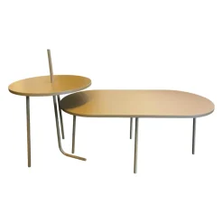 2er-Set Beistelltisch Und Couchtisch Bond Lack Khaki Grün Braun