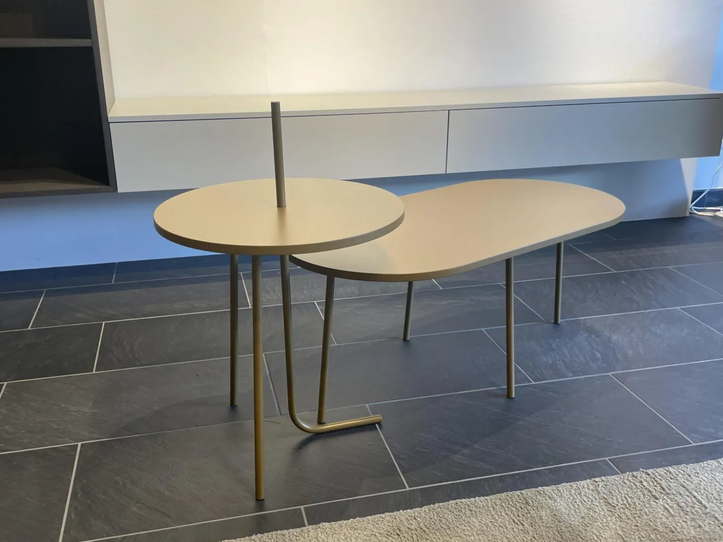 2er-Set Beistelltisch Und Couchtisch Bond Lack Khaki Grün Braun