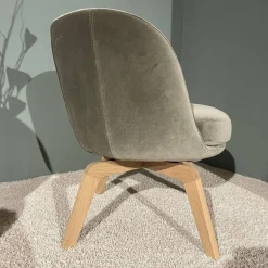 2er-Set Club-Sessel 562 Stoff 18.222 Beigegrau Vierfuß Holz Massiv H98 Eiche