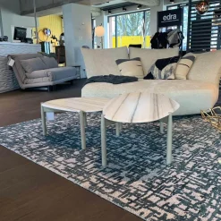 2er-Set Couchtisch Heath Marmor Zembrino Gestell Holz Creme