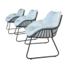 3er-Set Dining Sessel Chill Stoff Deluxe Mumbai Beige Gestell Aluminium Anthracite Antharzit Lackiert