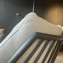 3er-Set Dining Sessel Chill Stoff Deluxe Mumbai Beige Gestell Aluminium Anthracite Antharzit Lackiert