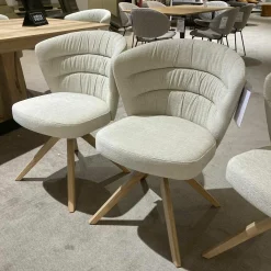 6er-Set Drehstuhl Capri Stoff Funchal Beige Gestell Wildeiche Hell Gölt