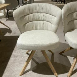 6er-Set Drehstuhl Capri Stoff Funchal Beige Gestell Wildeiche Hell Gölt