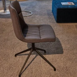 4er-Set Drehstuhl Marel Bezug Arco Lanoso 01566 Braun 4-Sternfuß Drehbar Schwarz