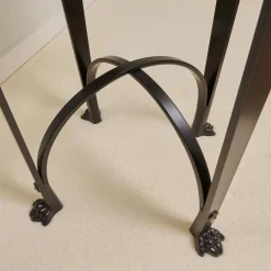 2er-Set Eisensäule Schwarz Mit Marmorplatte