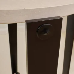 2er-Set Eisensäule Schwarz Mit Marmorplatte