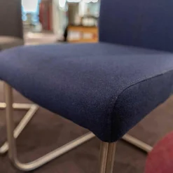 4er-Set Freischwinger CA Diana 3/B Stoff Facet Aubergine Lichtgrijs Middengrijs Blue