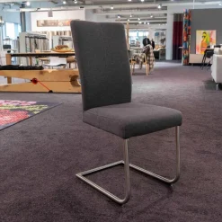 4er-Set Freischwinger CA Diana 3/B Stoff Facet Aubergine Lichtgrijs Middengrijs Blue