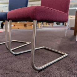 4er-Set Freischwinger CA Diana 3/B Stoff Facet Aubergine Lichtgrijs Middengrijs Blue