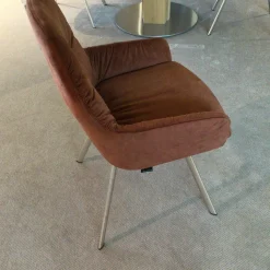 4er-Set Greta Stoff Dubai Kupfer Braun Gestell Edelstahloptik mit Drehfunktion