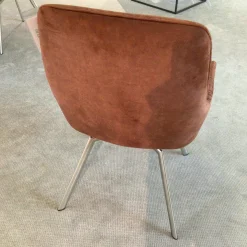 4er-Set Greta Stoff Dubai Kupfer Braun Gestell Edelstahloptik mit Drehfunktion