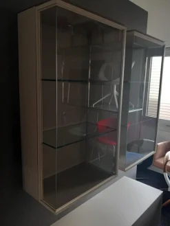 2er-Set Hängeschränke Cubo Glas Farbe Glattlack Kaschmir Grau Beige