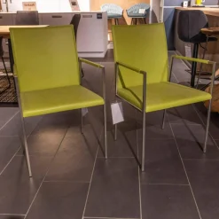 2er-Set Kosmos II Armlehnstuhl Leder Apple 2-38 Grün