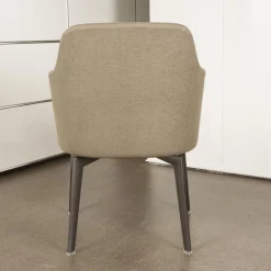 4er-Set Leda Stühle Stoffbezug Ernest 344 Beige mit Armlehnen