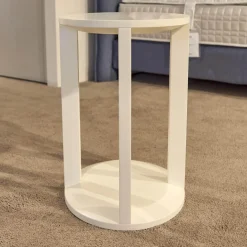 2er-Set Nachttisch Daphne Oval Lack Matt Weiß