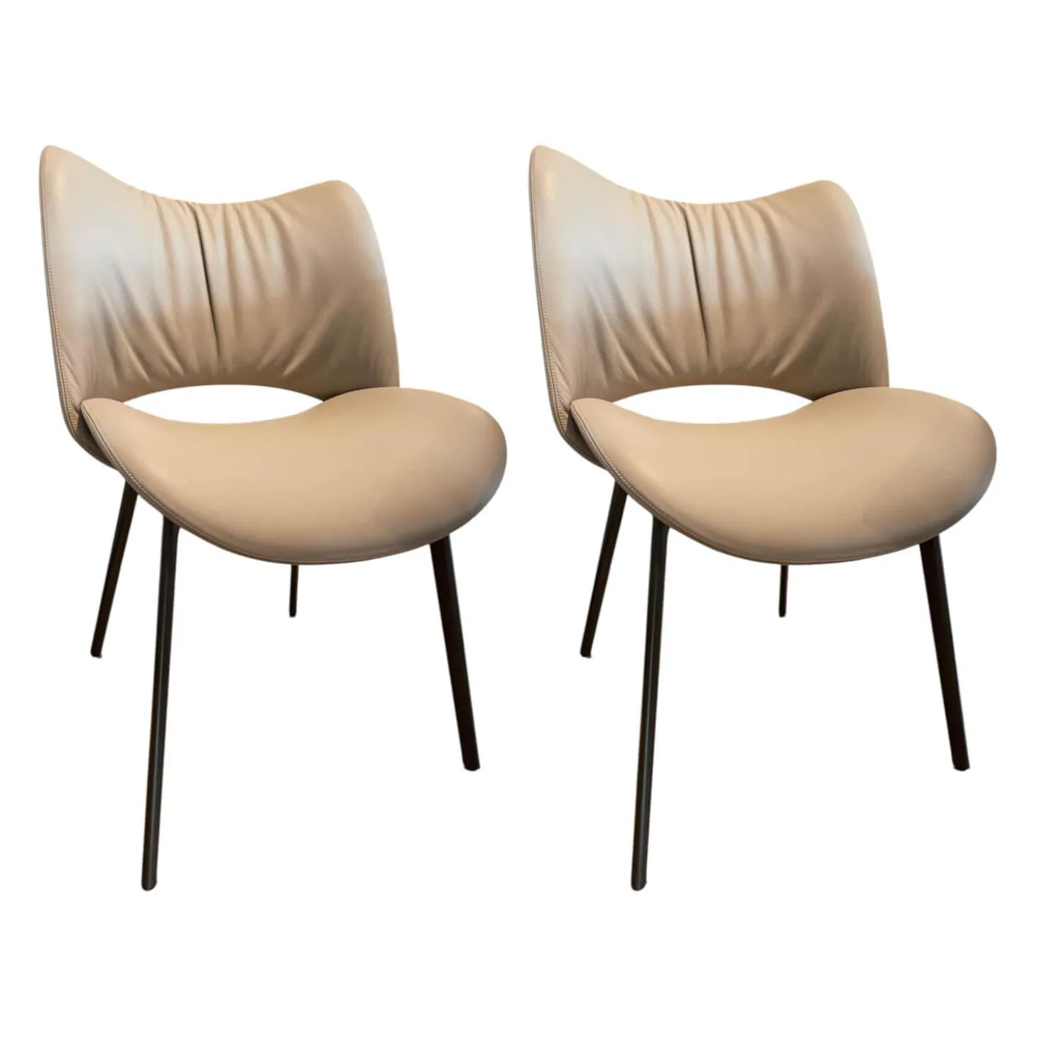 2er-Set Nice Leder 40 Cachemire Beige Füße Braun Lackiert