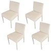4er-Set Outdoorstühle Liner Kunstleder Weiß