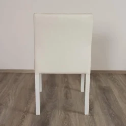 4er-Set Outdoorstühle Liner Kunstleder Weiß