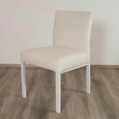 4er-Set Outdoorstühle Liner Kunstleder Weiß