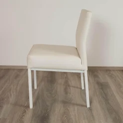 4er-Set Outdoorstühle Liner Kunstleder Weiß