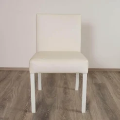 4er-Set Outdoorstühle Liner Kunstleder Weiß