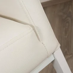 4er-Set Outdoorstühle Liner Kunstleder Weiß