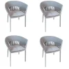 4er-Set Outdoorstuhl Ria Schnur Powder Grey Aluminium Pulverbeschichtet