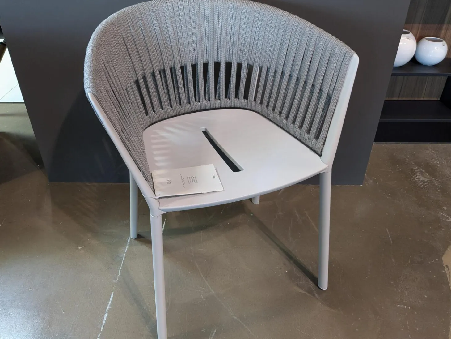 4er-Set Outdoorstuhl Ria Schnur Powder Grey Aluminium Pulverbeschichtet