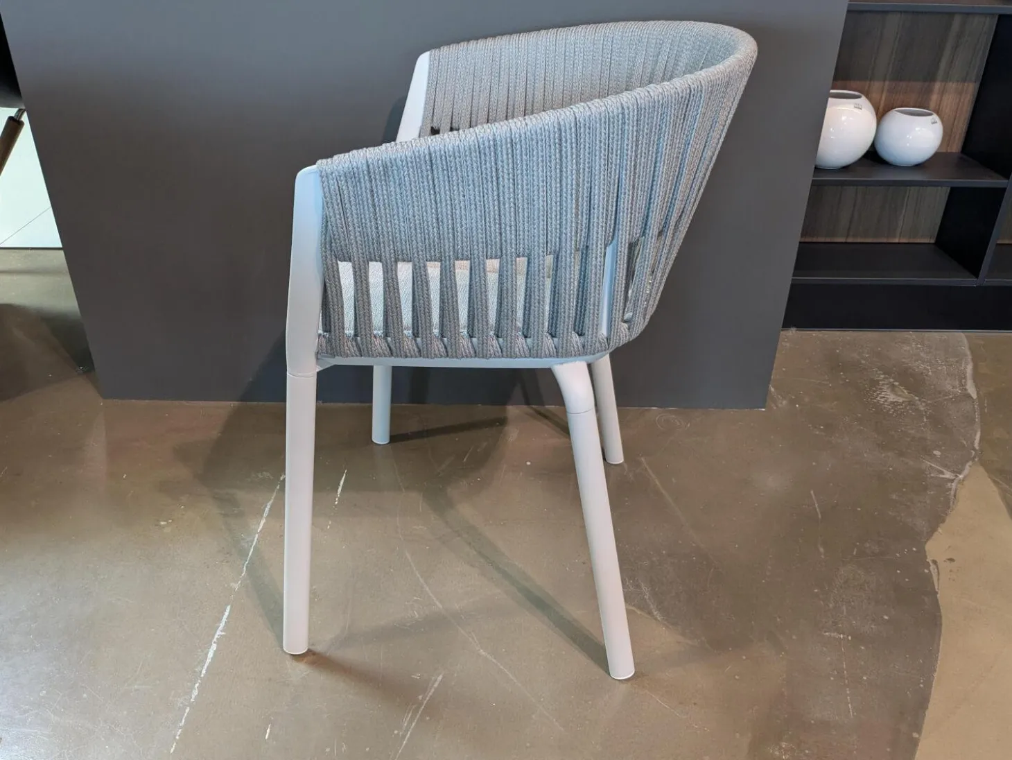 4er-Set Outdoorstuhl Ria Schnur Powder Grey Aluminium Pulverbeschichtet