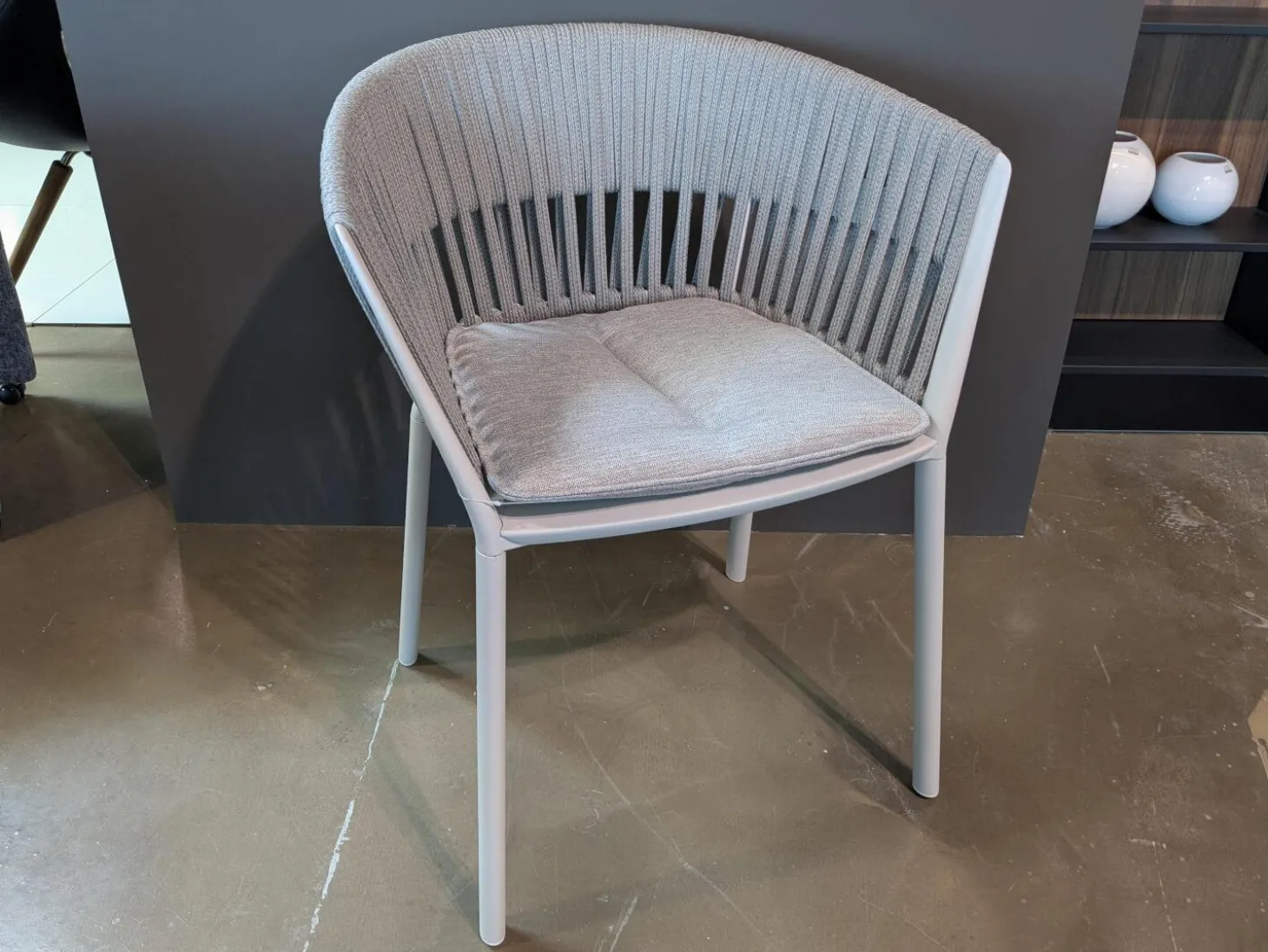 4er-Set Outdoorstuhl Ria Schnur Powder Grey Aluminium Pulverbeschichtet