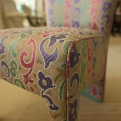 2er-Set Polsterstuhl Extra Stoff Mehrfarbig Füße Stoffbezogen