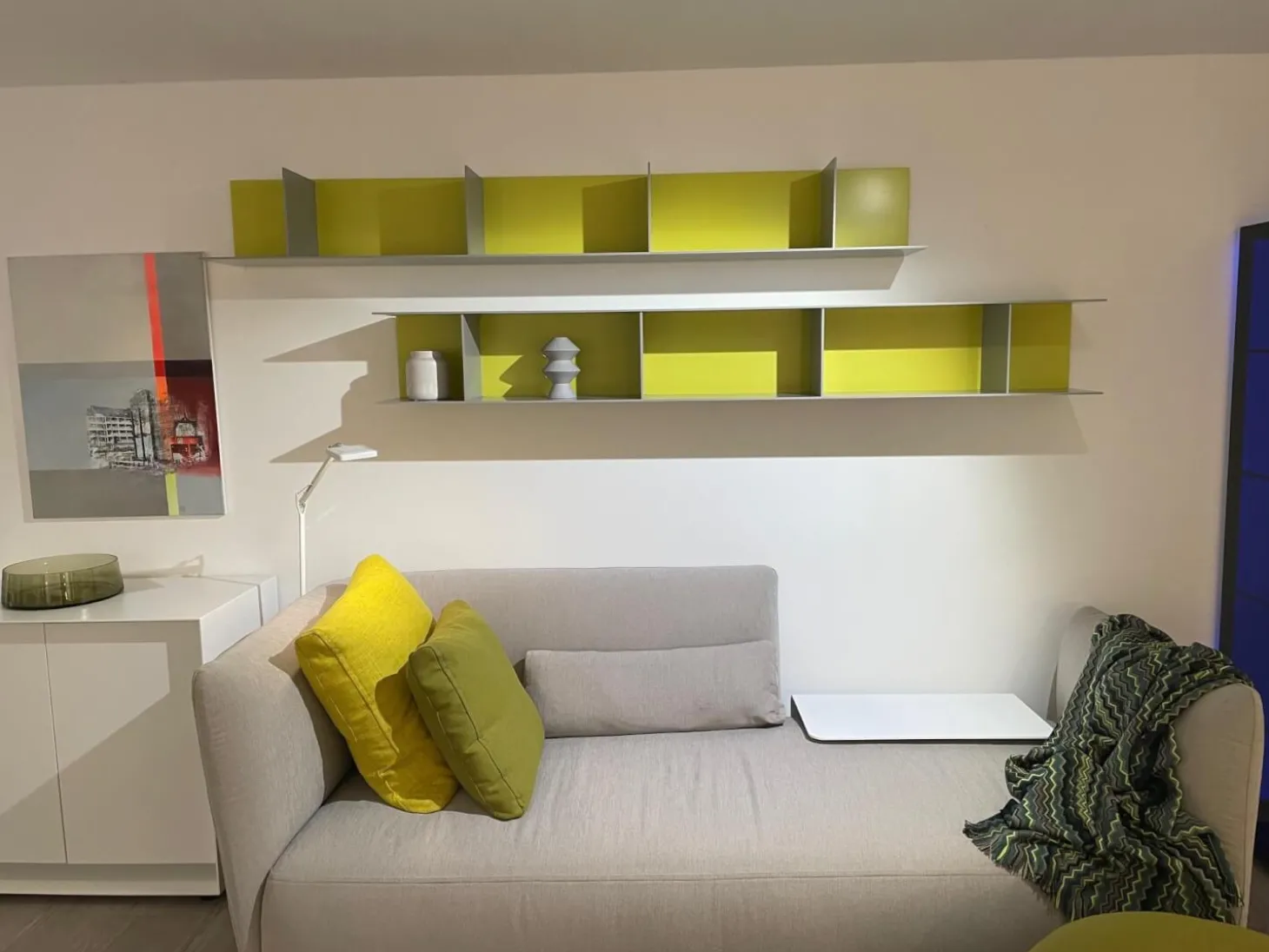 2er-Set Regale Mell L-Regal U-Regal Mattlack Rauch Grau M28 Zitrone M93