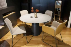 4er-Set S1000 Stoff 4702 Graubeige Leder 4104 Senf