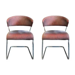 2er-Set S500 Stuhl 4601 Rotgrau Füße Chrom