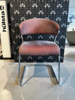 2er-Set S500 Stuhl 4601 Rotgrau Füße Chrom