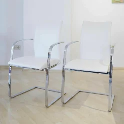 2er-Set Schwingstuhl 967-01 Chrom Glanz F 40 Leder No1 Nuvola 117