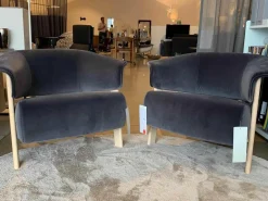 2er-Set Sessel 571 Back Wing Stoffgruppe 0 Velours Grau (auch als Einzelstück zu verkaufen)