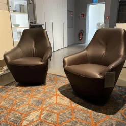 2er-Set Sessel Cantate Leder Raffino 210 Mustang Fuß Stahl Epoxy E2200 Nuit