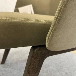 2er-Set Sessel Creed Lounge Stoff Hunt 08 Fumo Grün Beine Sucupira Massiv Nerzfarbig Getönt Schwarz