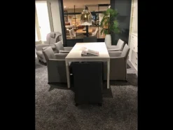 6er-Set Sessel MR Picara 317 Stoff Yves Silber Und Stoff Mango Grey Grau Fuß Kunststoffrollen Schwarz