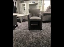 6er-Set Sessel MR Picara 317 Stoff Yves Silber Und Stoff Mango Grey Grau Fuß Kunststoffrollen Schwarz