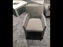 6er-Set Sessel MR Picara 317 Stoff Yves Silber Und Stoff Mango Grey Grau Fuß Kunststoffrollen Schwarz