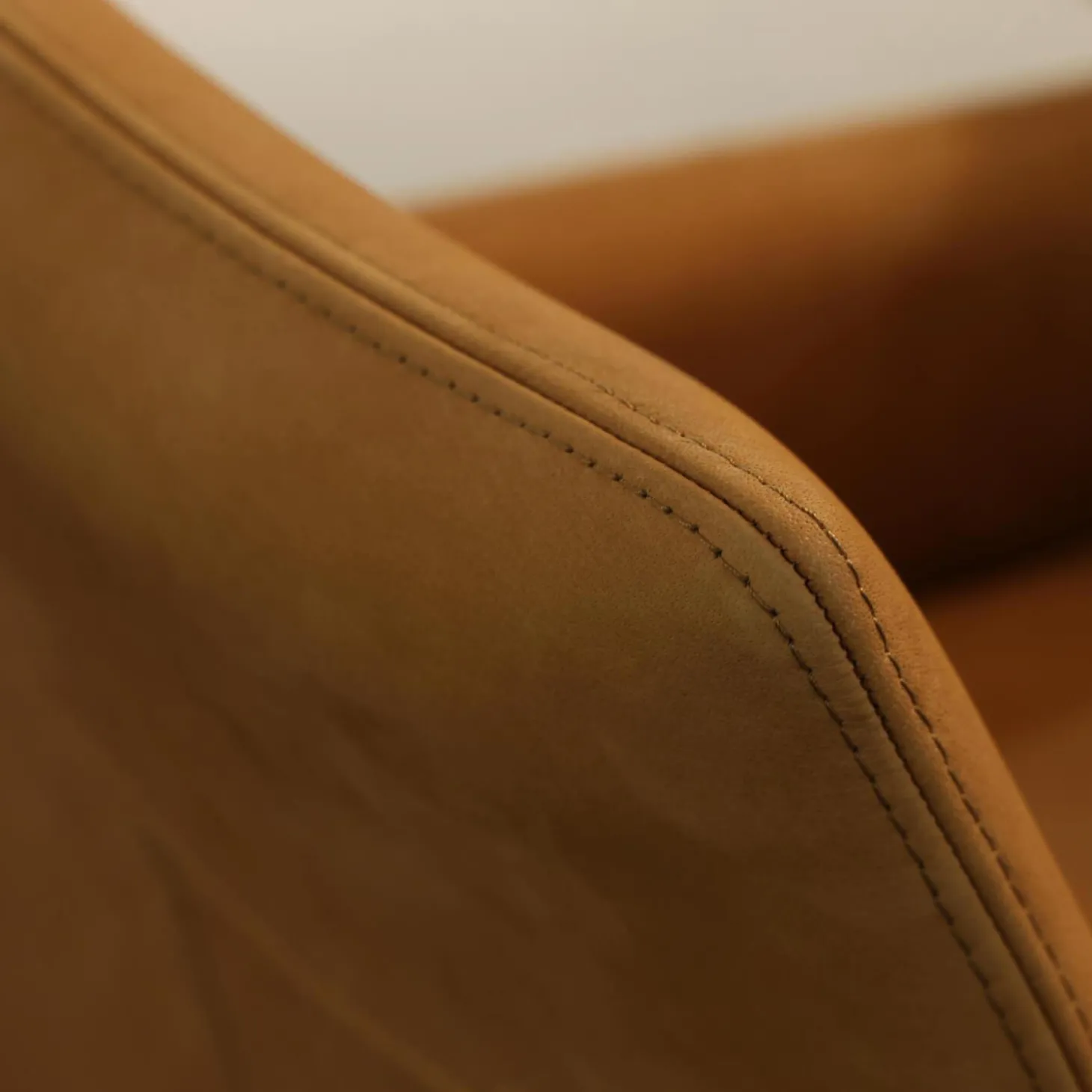 6er-Set Sessel Ricardo Leder Kenia Cognac Braun Drehgestell Edelstahl Matt Mit Gleiterstopfen