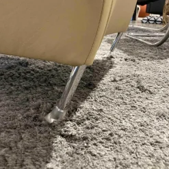 2er-Set Sessel Windy Leder Elmosoft 02119 Beige mit Chromfüßen