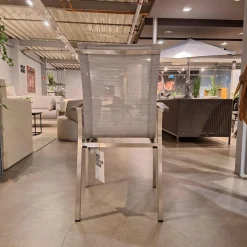 8er-Set Stapelsessel Evoee Bezug Textilen Silber Gestell Edelstahl Armlehnen Aluminium Anthrazit