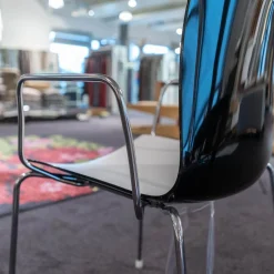 2er-Set Stühle Catifa 46 Schwarz Vierfussgestell Chrom mit Schale Zweifarbig PO00209 Schwarz/Weiß