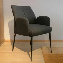 6er-Set Stühle Enora Stoff Bogota Black Gestell Metall Black